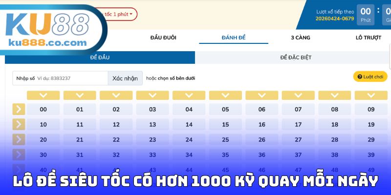 Lô đề siêu tốc có hơn 1000 kỳ quay mỗi ngày